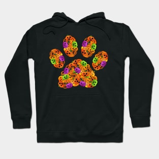 Paw Prints Pumpkin Halloween For Dog Mom Dog Dad Dog Lovers Hoodie